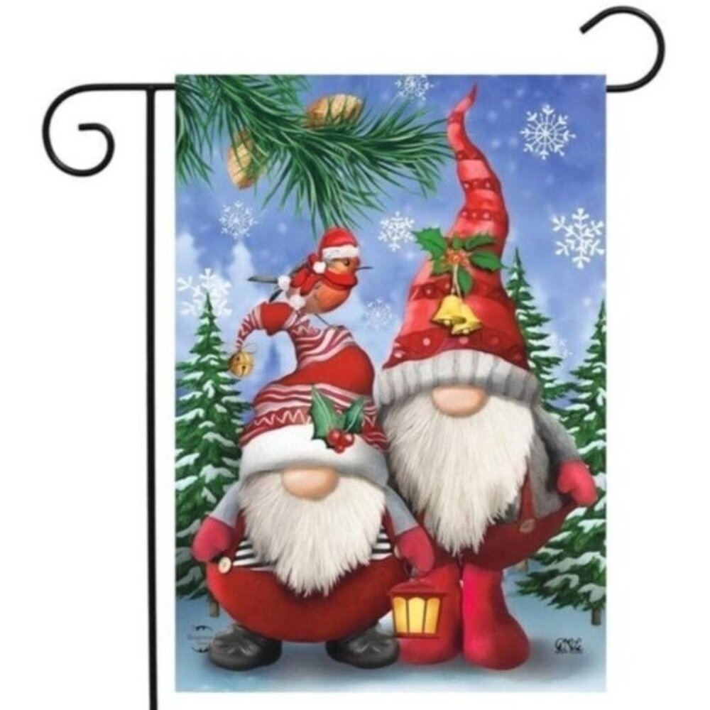 Christmas Garden Flag  Winter Gnomes  12.5" x 18" Holiday Decor